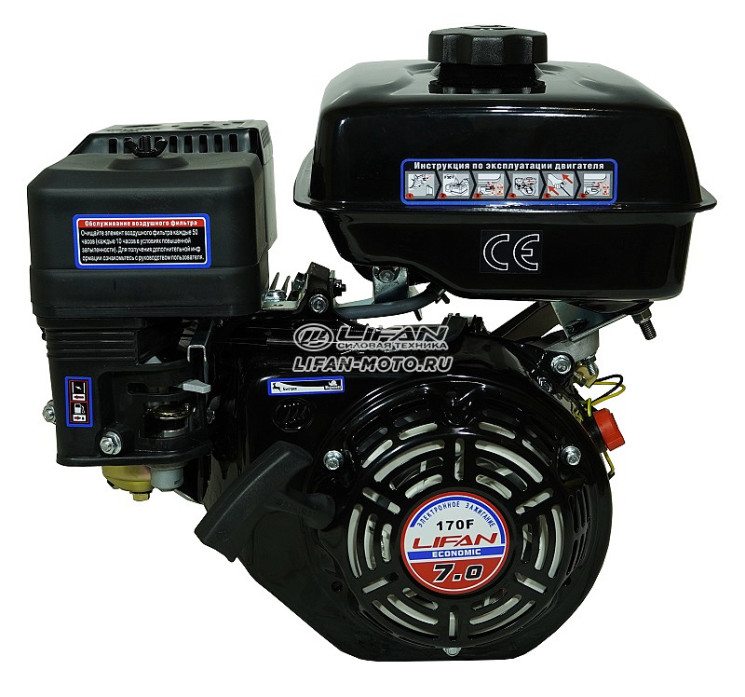 Двигатель Лифан Lifan 170F Eco (7 л.с.) D19 бак 6л.