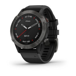 Мультиспортивные часы Garmin Fenix 6X Sapphire с GPS, серые с черным ремешком