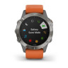 Мультиспортивные часы Garmin Fenix 6 Sapphire с GPS, титановый с оранжевым ремешком