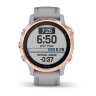 Мультиспортивные часы Garmin Fenix 6S Sapphire с GPS, роз. золото с серым ремешком